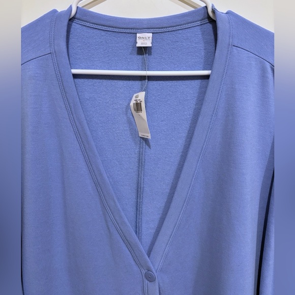 NWT Women's Old Navy Oversized Fleece‎ Button-Down Blue Cardigan Robe Size Large - Picture 3 of 5